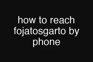 how to reach fojatosgarto by phone